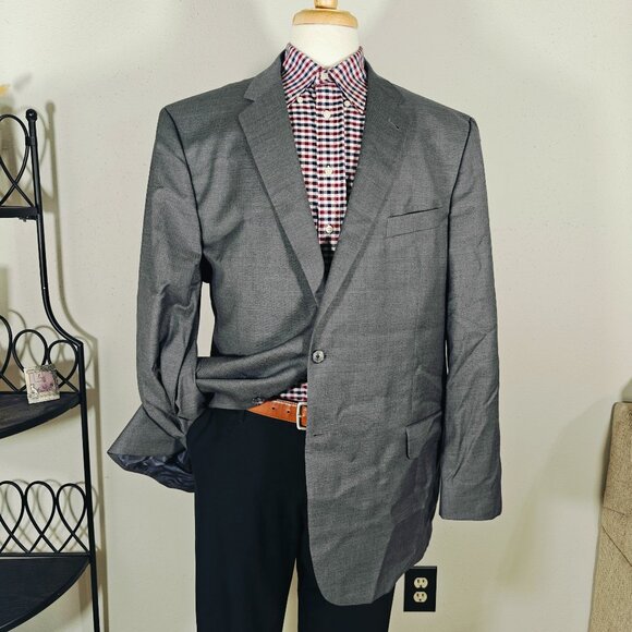 Joseph Abboud Men's Sport Coat Blazer Model 1402/4B‎ Gray Wool Zignone 100s 50L - Picture 1 of 16